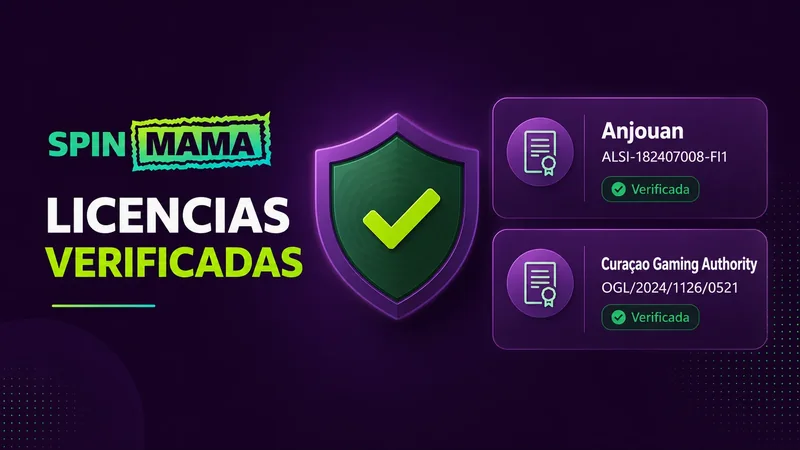 Las dos licencias verificadas del operador de Spinmama en su ficha