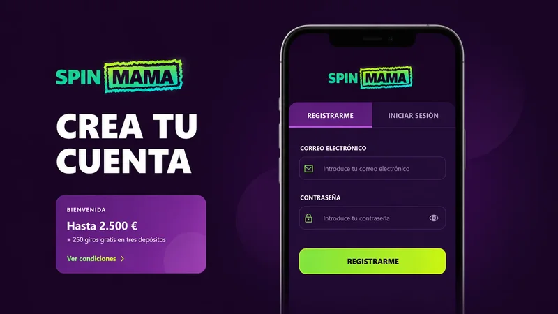 Formulario de registro de Spinmama en versión de escritorio